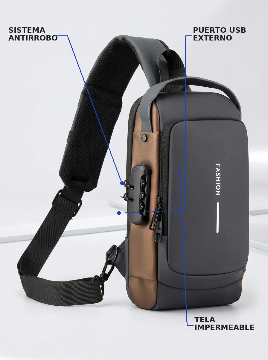 Mochila inteligente con sistema antirrobo y puerto USB externo